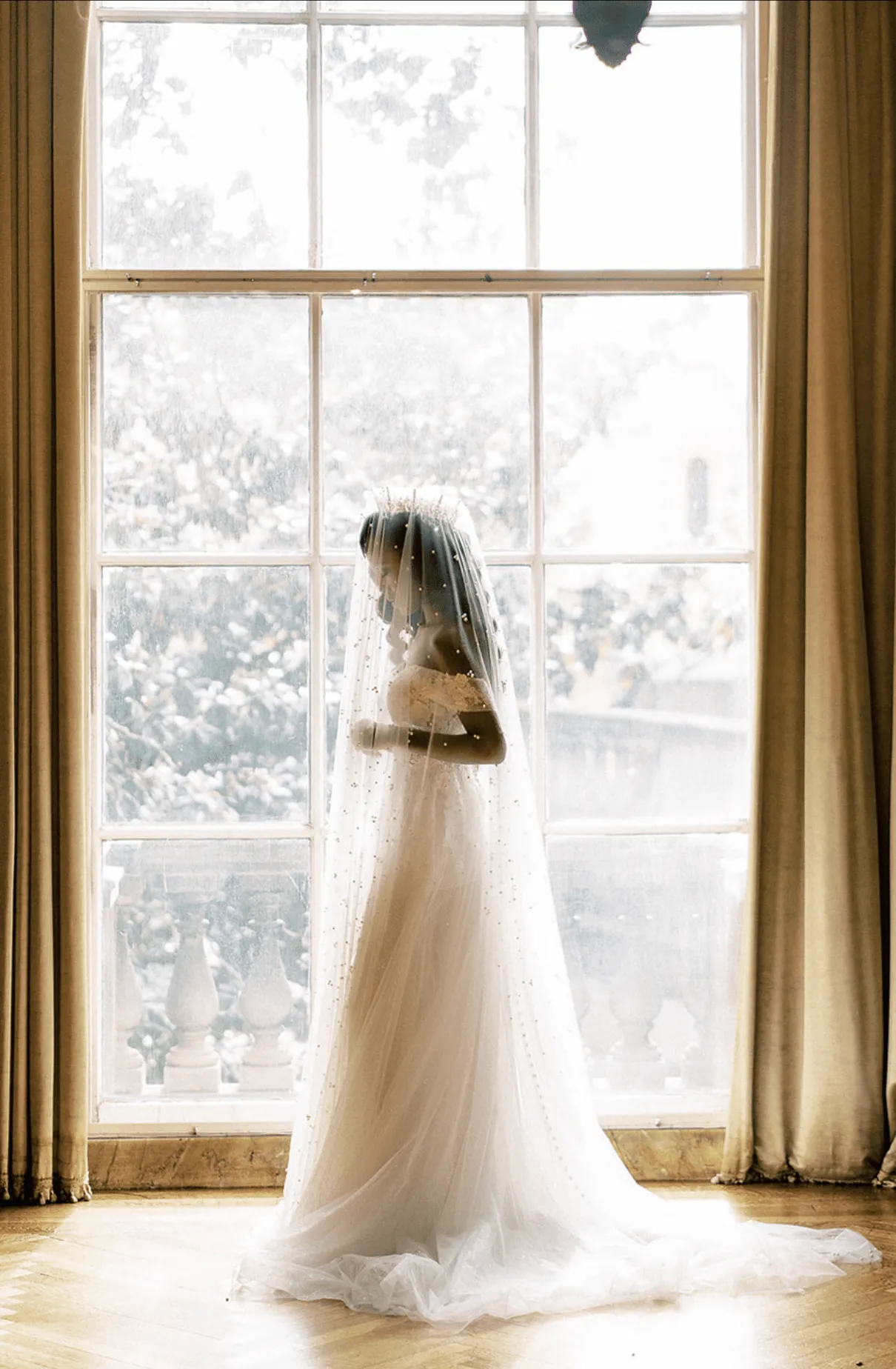 EMMA Pearled Drop Ballet Length Veil