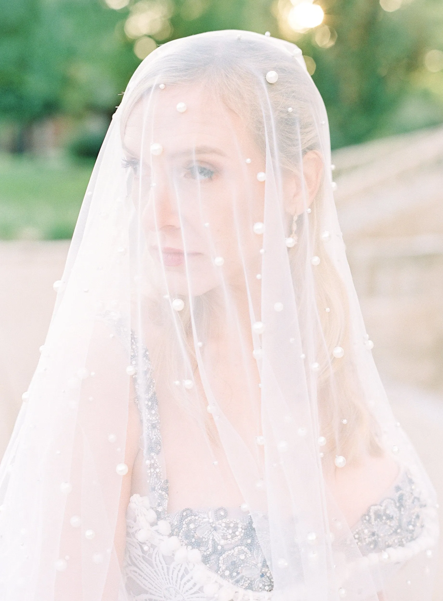 EMMA Pearled Drop Ballet Length Veil