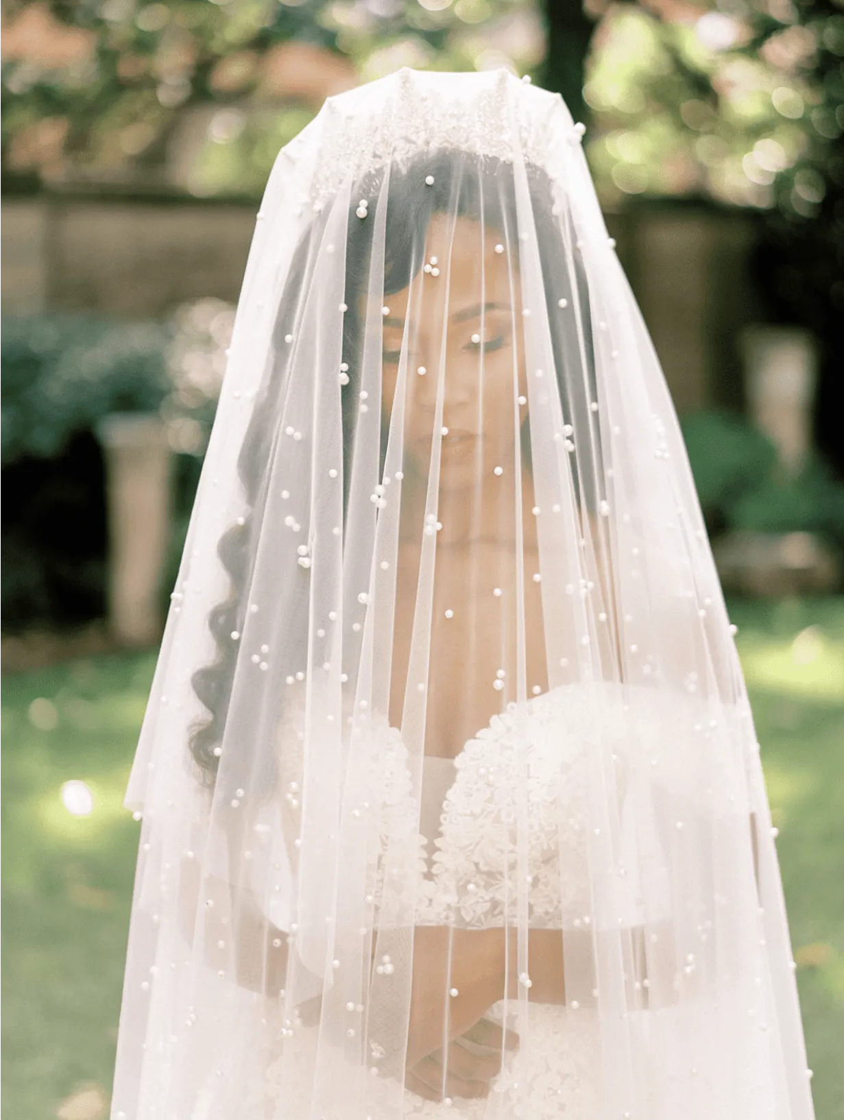 EMMA Pearled Drop Ballet Length Veil