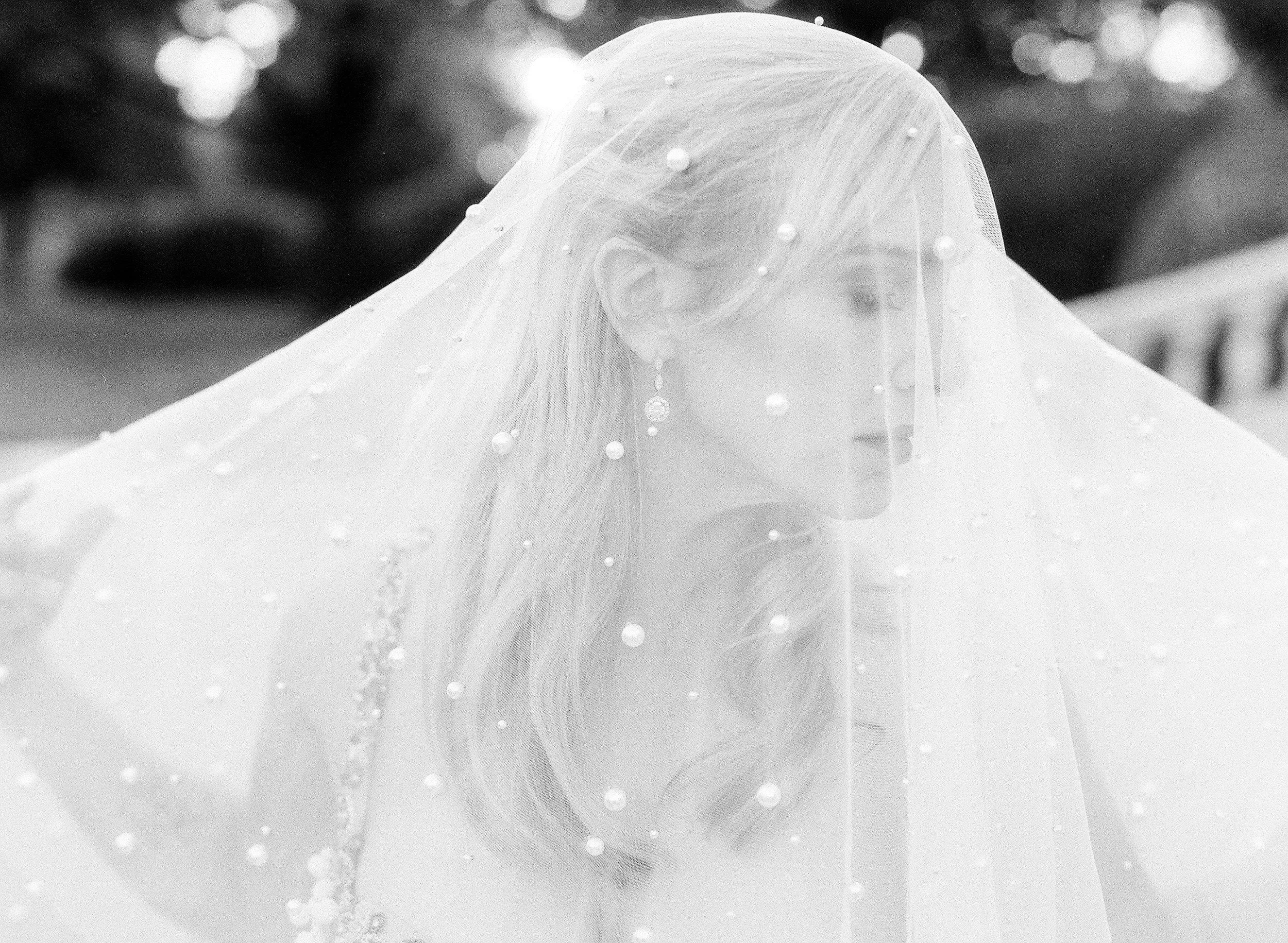 EMMA Pearled Drop Cathedral Veil