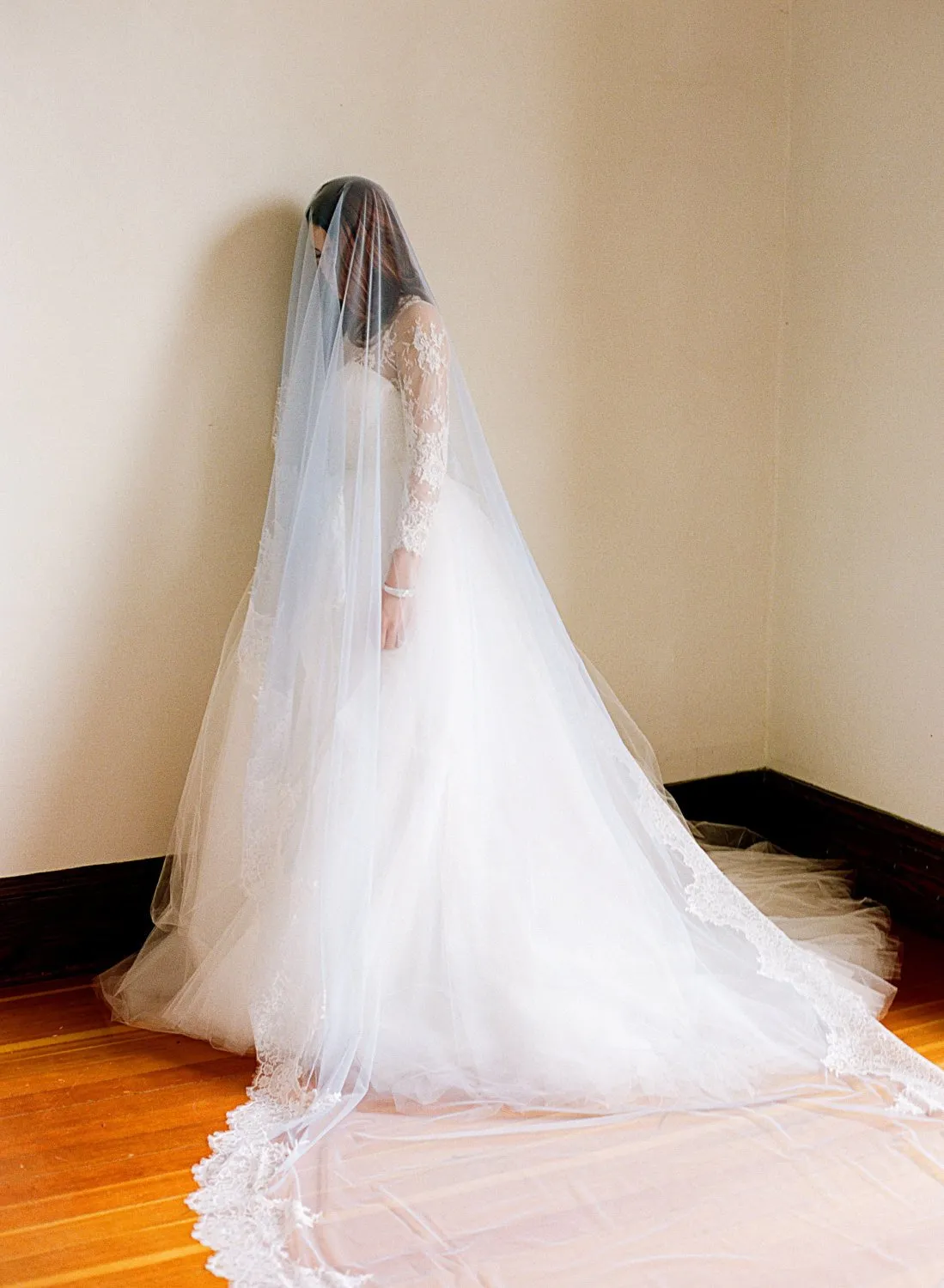 EVERMORE Pale Blue Italian Tulle Cathedral Veil