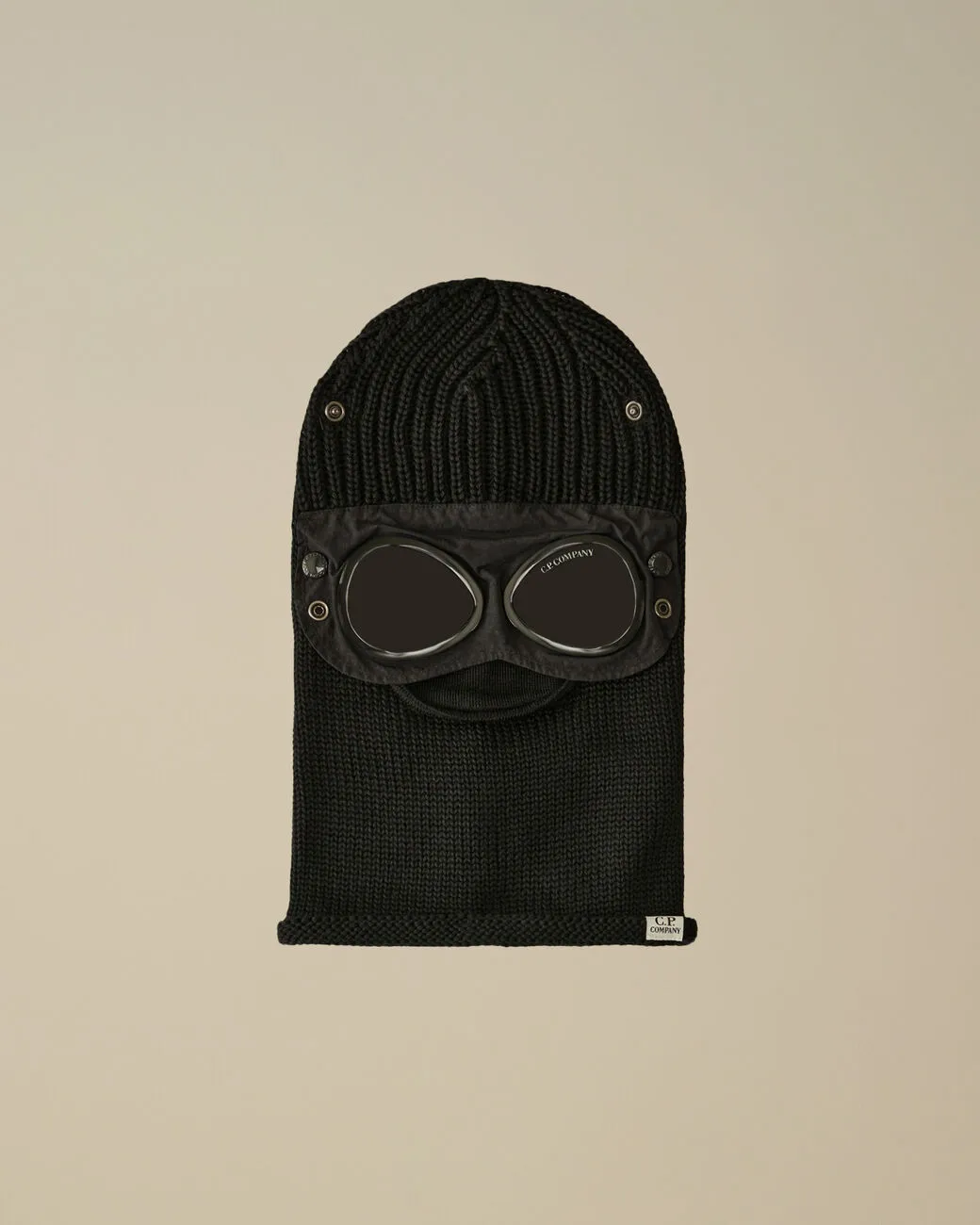 Extra Fine Merino Wool Goggle Balaclava Black