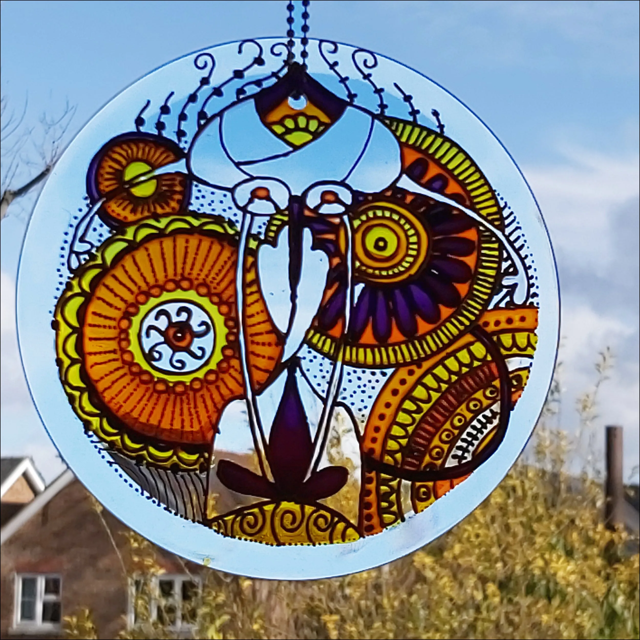 Golden Yellow Mandala Suncatcher