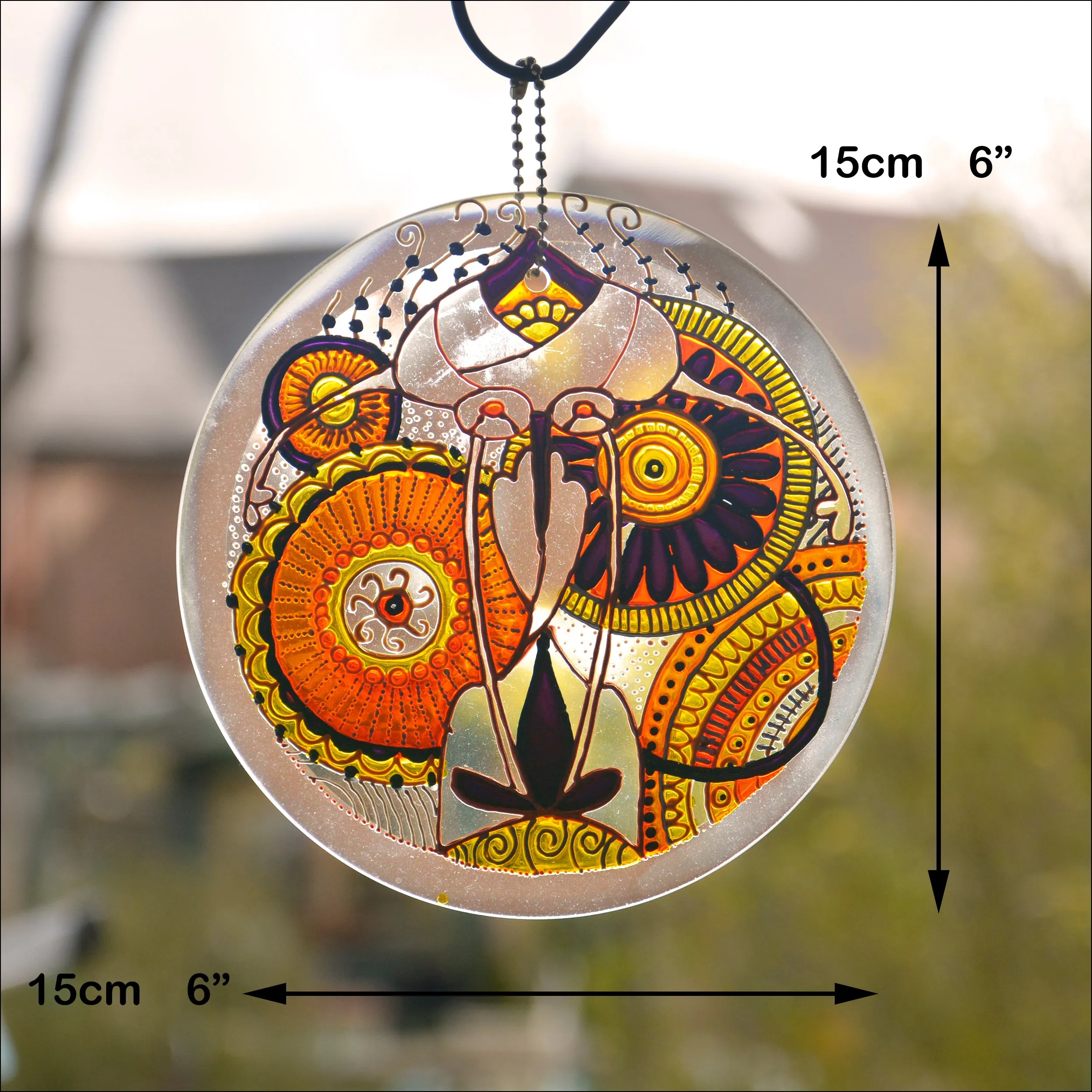 Golden Yellow Mandala Suncatcher