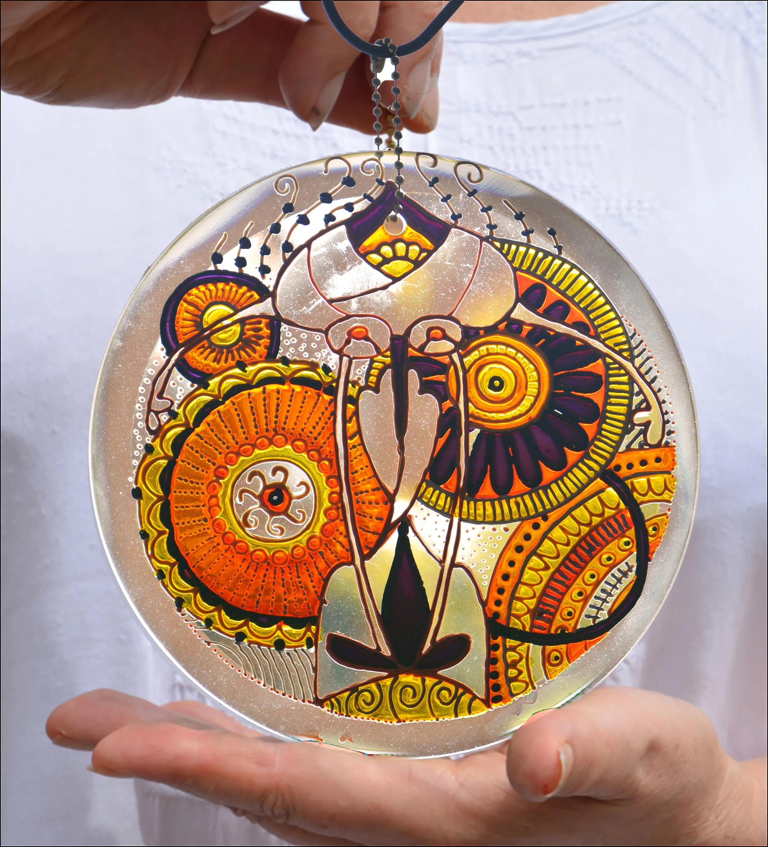 Golden Yellow Mandala Suncatcher