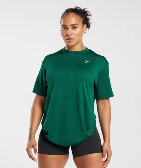 Gymshark Adapt Pattern Seamless Loose Top - Forest Green/Rich Green