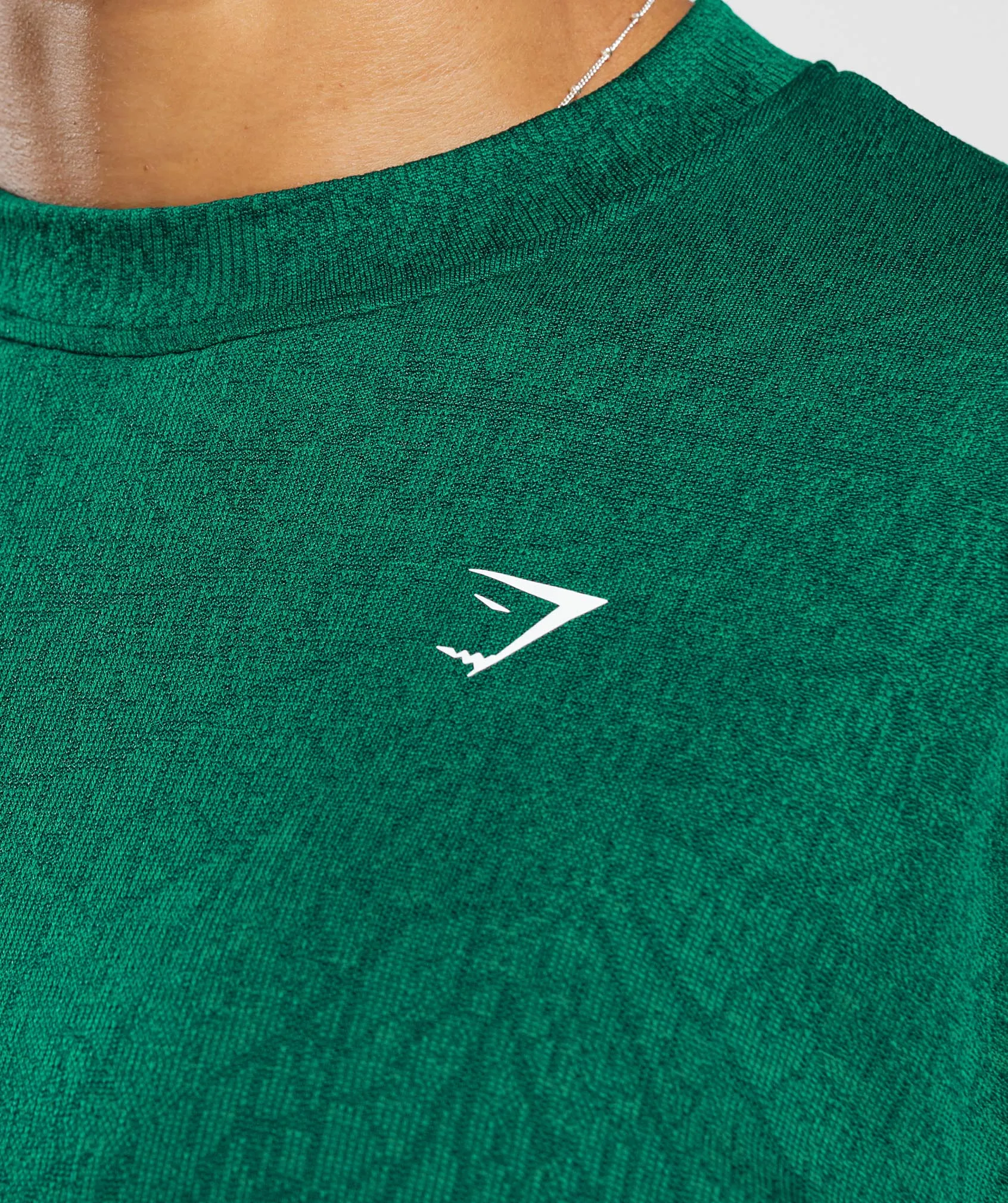 Gymshark Adapt Pattern Seamless Loose Top - Forest Green/Rich Green