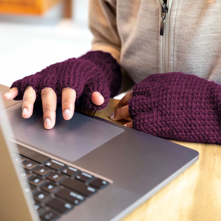 Handmade Fingerless Alpaca Gloves