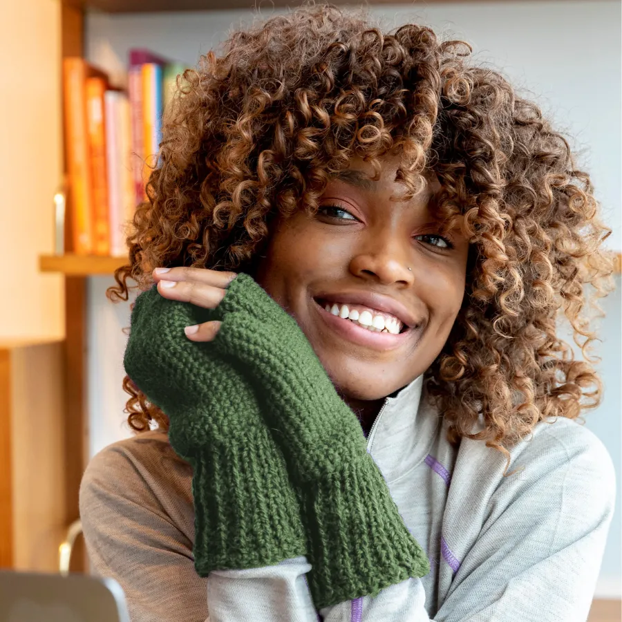 Handmade Fingerless Alpaca Gloves