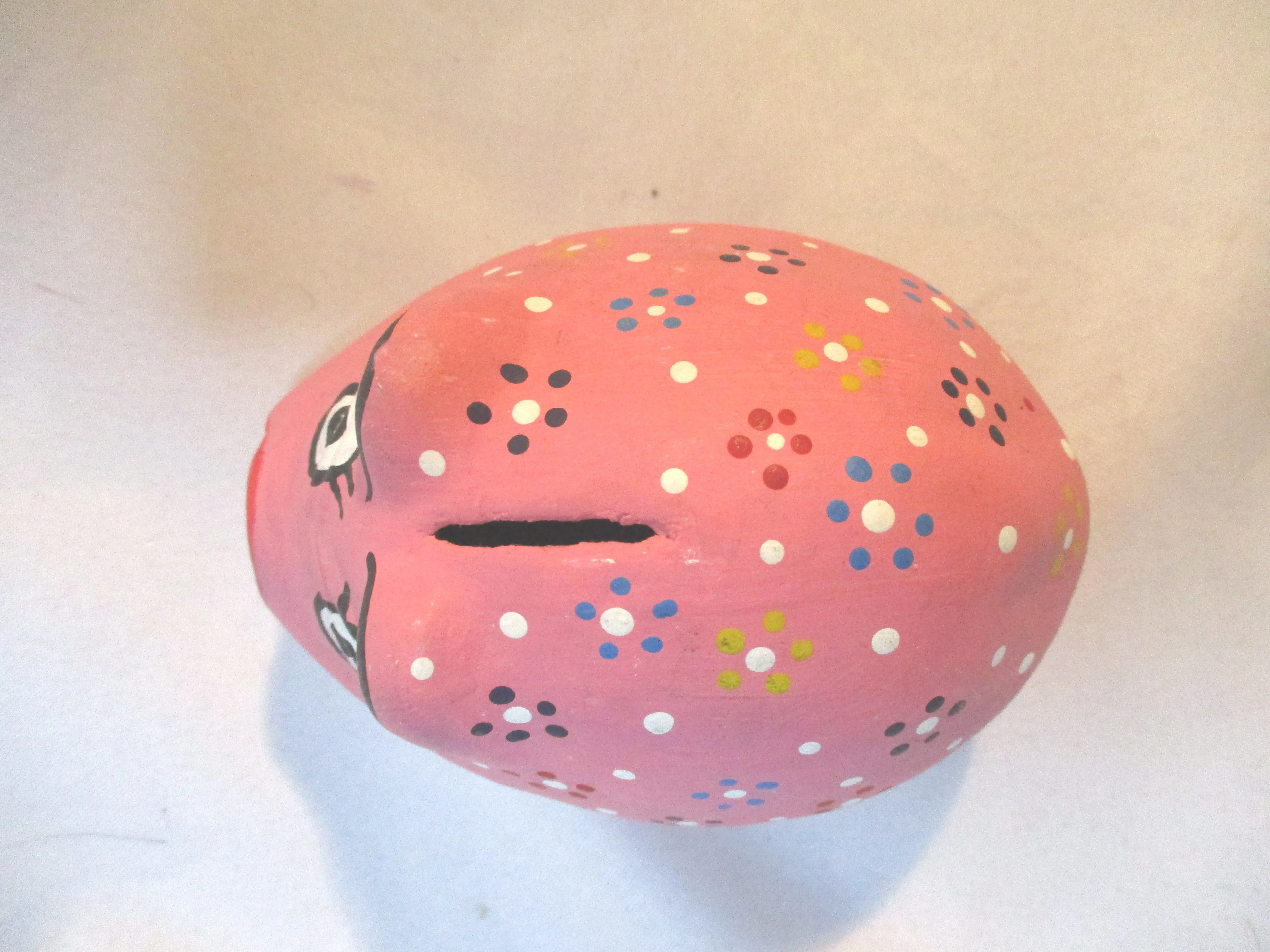 Handmade Hand Painted PINK PIG PIGGY BANK Coin Savings Money Sculpture