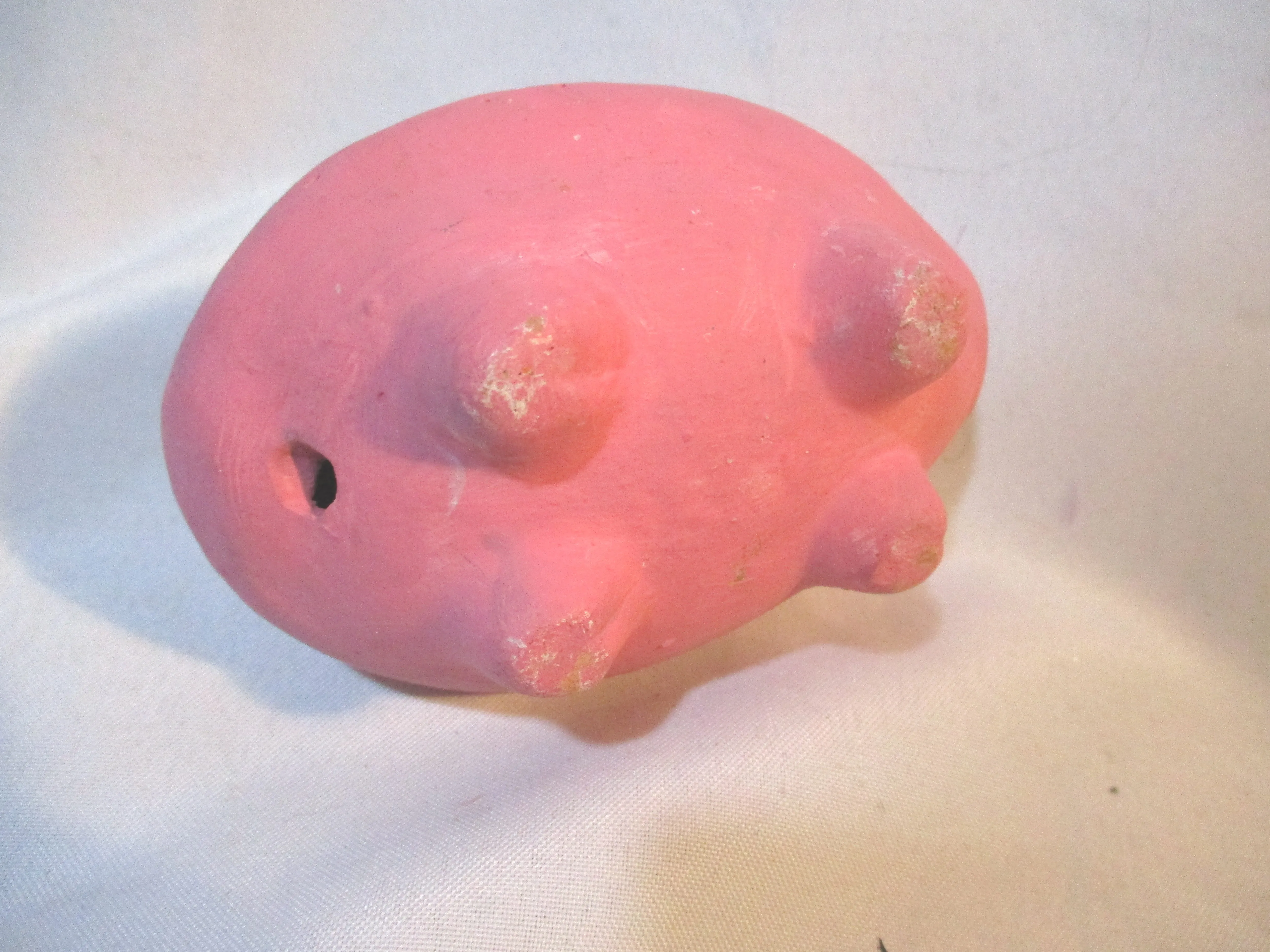 Handmade Hand Painted PINK PIG PIGGY BANK Coin Savings Money Sculpture