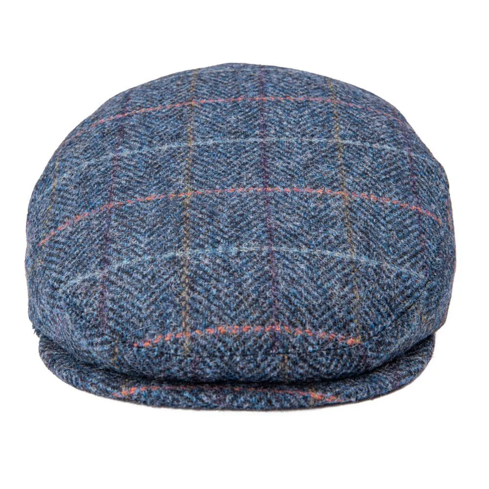 Herringbone Plaid Tweed Flat Cap