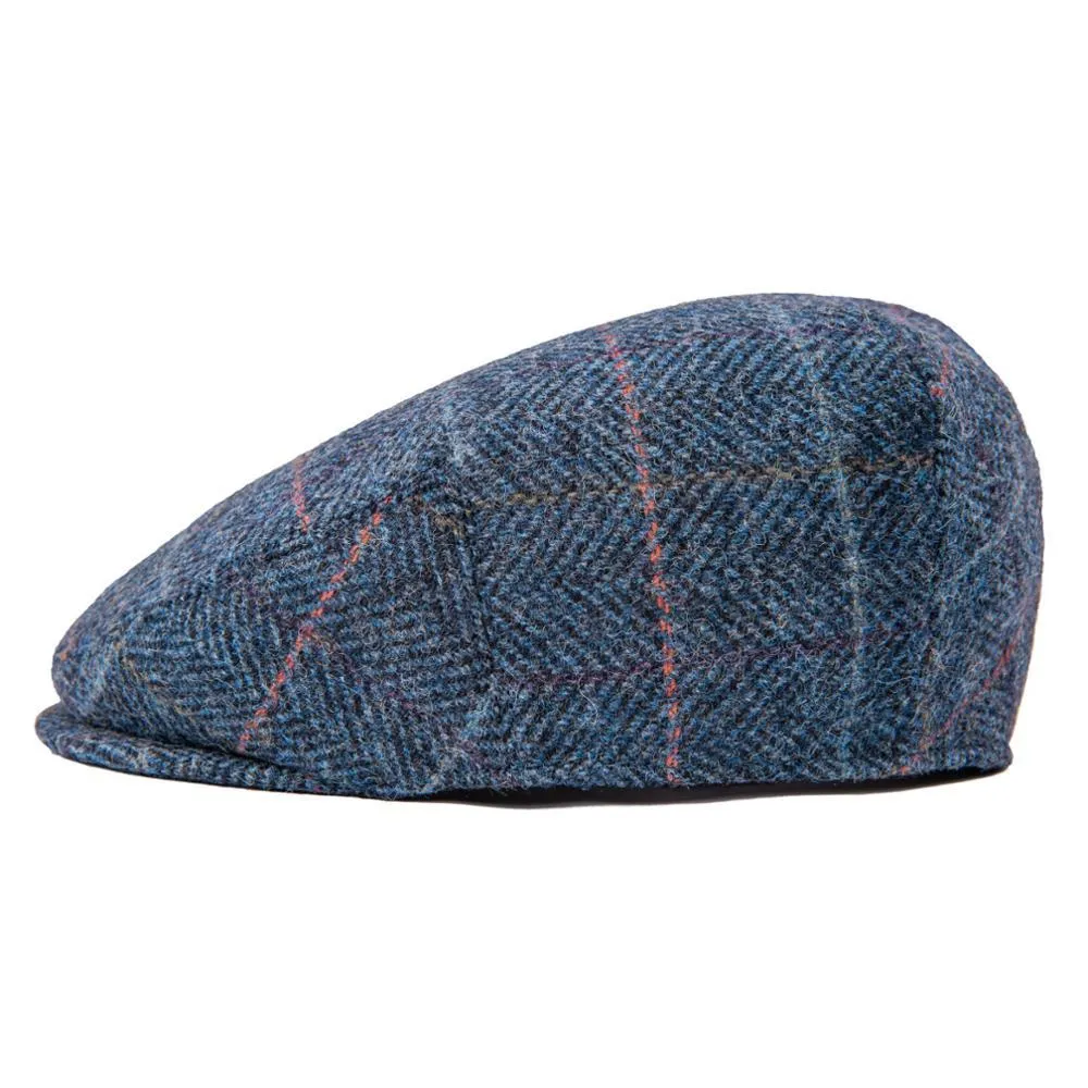 Herringbone Plaid Tweed Flat Cap