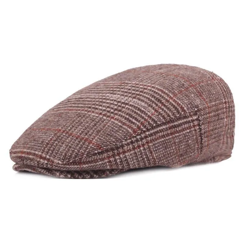 Houndstooth Plaid Wool Ivy Cap