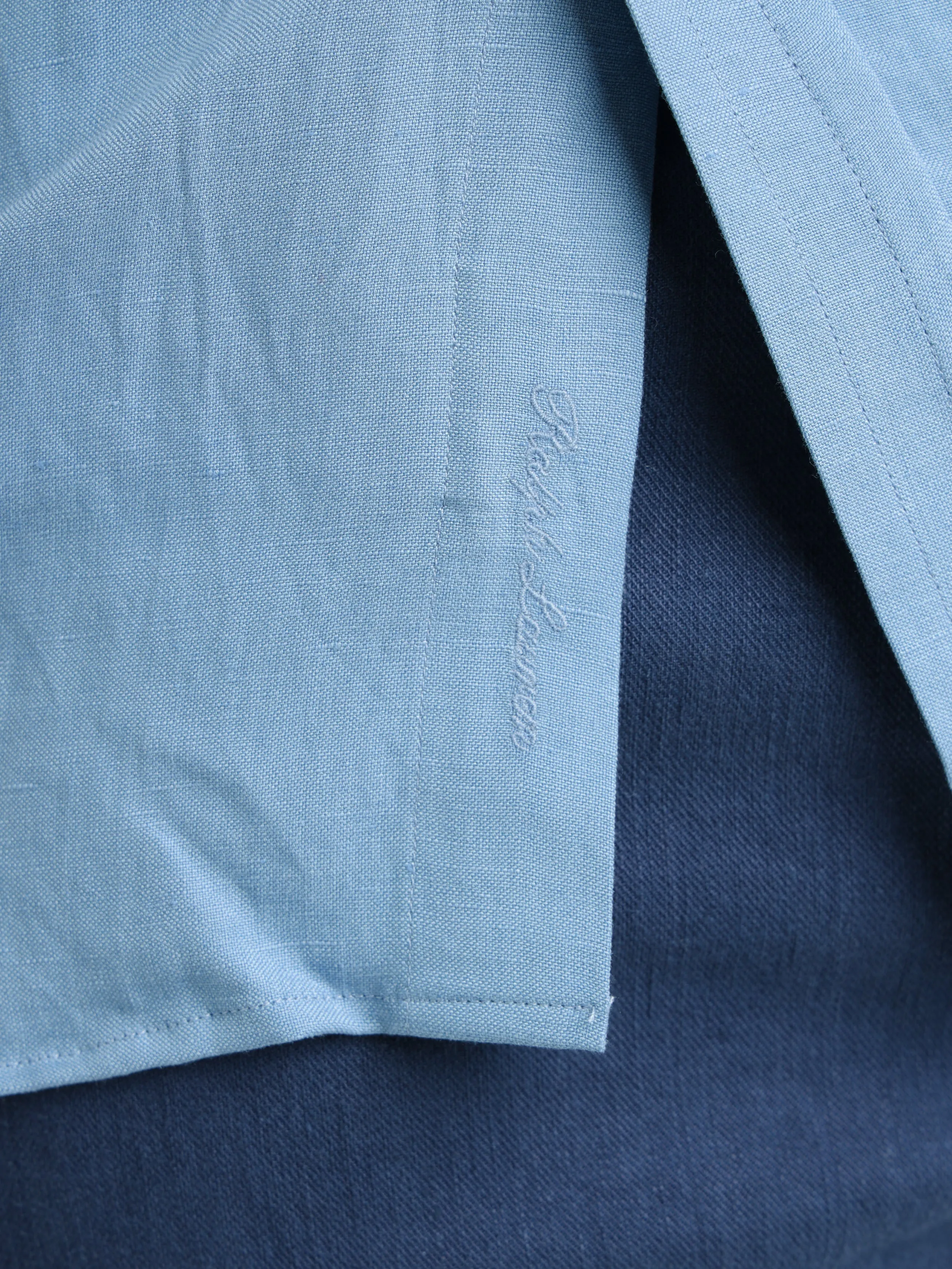 Infinity Blue Silk-Linen Shirt