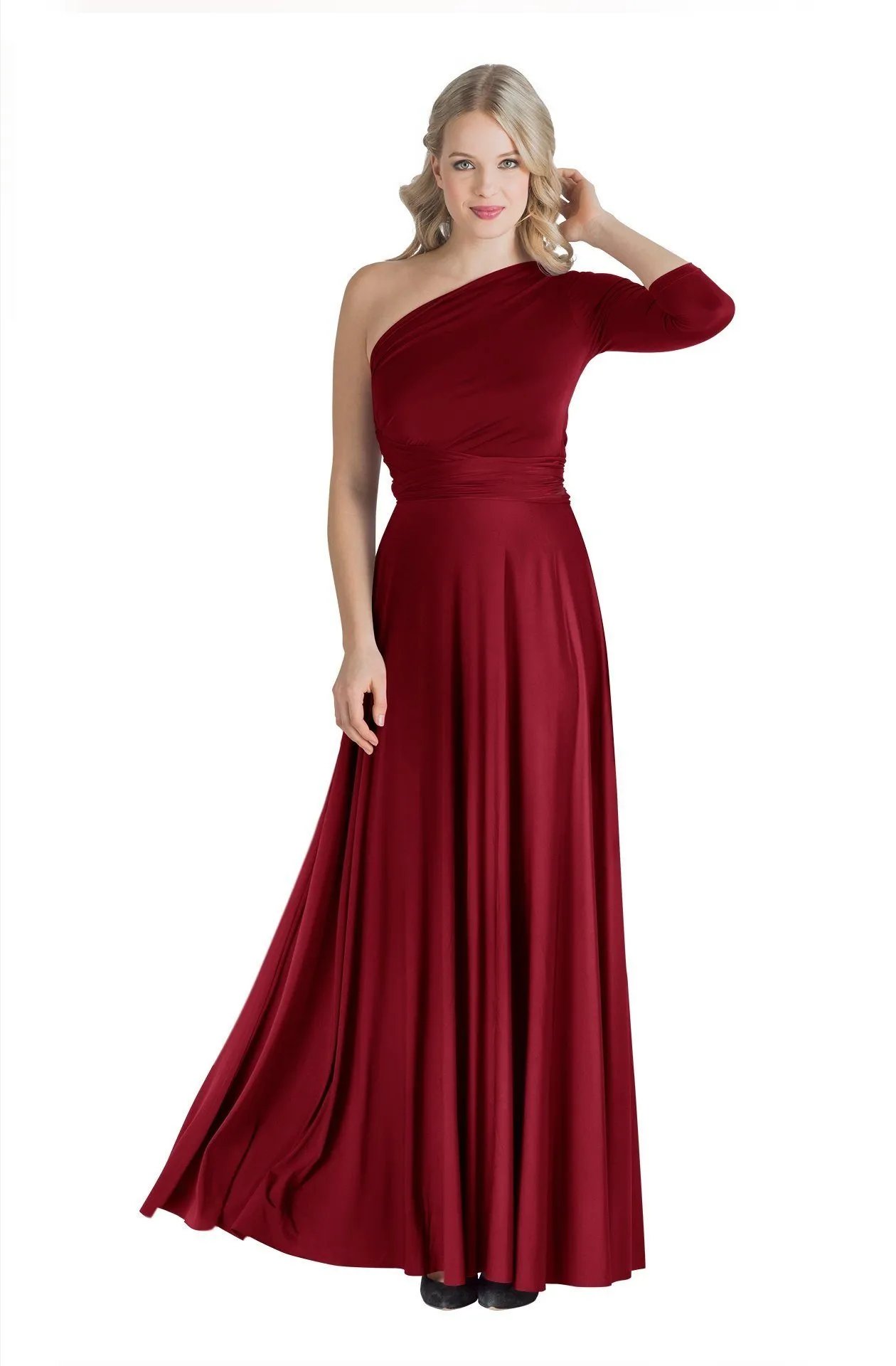 Iris Maxi Petite Ruby Red / XS/S - Formal Floor Length Convertible Dresses