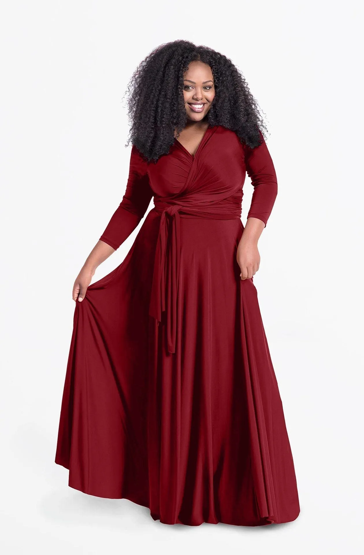 Iris Maxi Petite Ruby Red / XS/S - Formal Floor Length Convertible Dresses