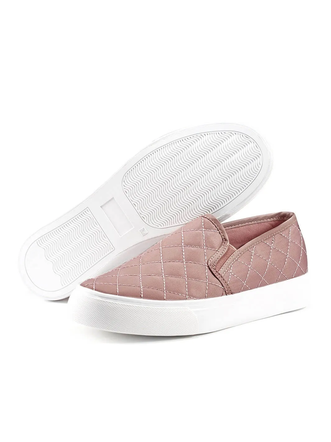 JENN ARDOR Women Diamond Slip-On Sneakers