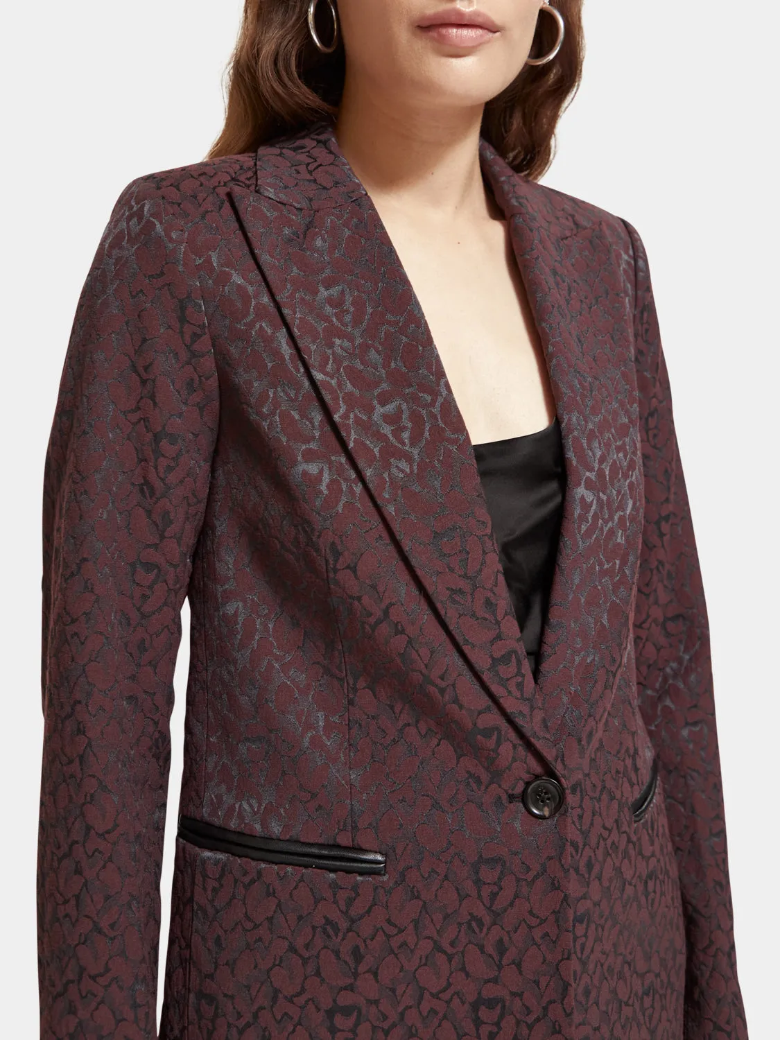 Leopard jacquard blazer