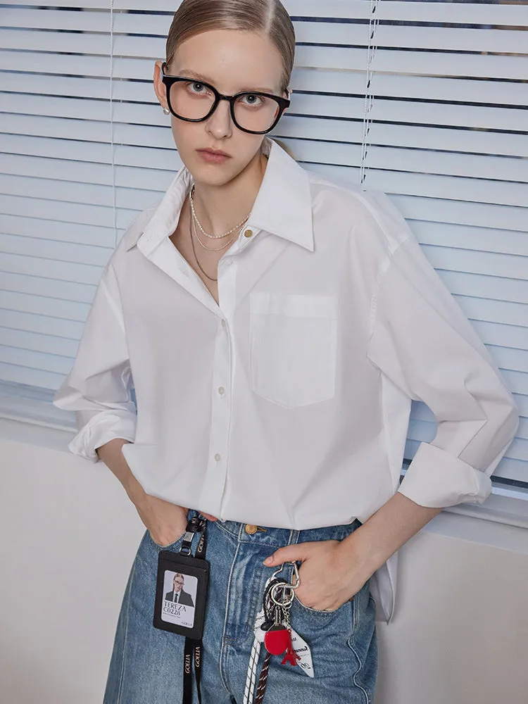 Loose Lapel Single-Breasted Women Shirt