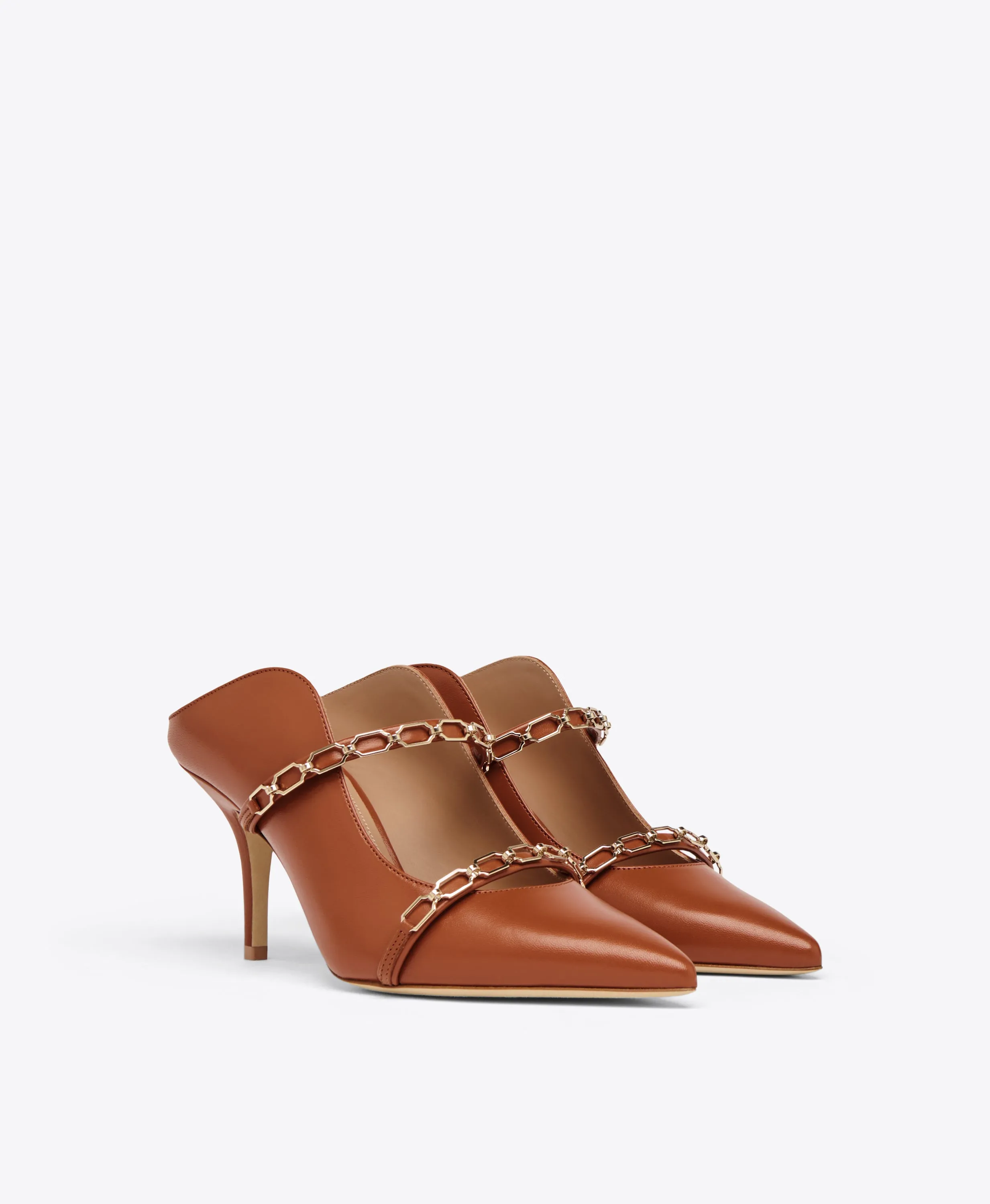 Maureen 70 Tan Leather Mules