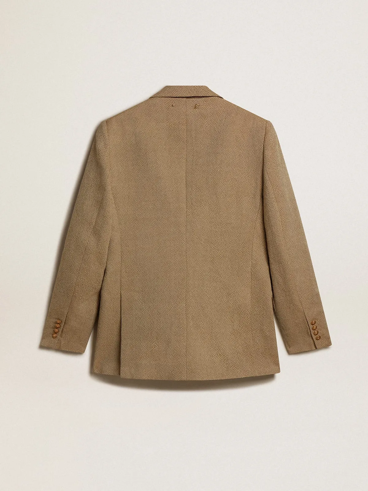 Men’s pale beech-colored double-breasted blazer