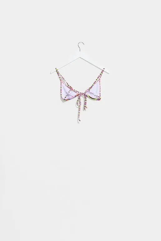 Misfit leone tri bikini top - violet stripe