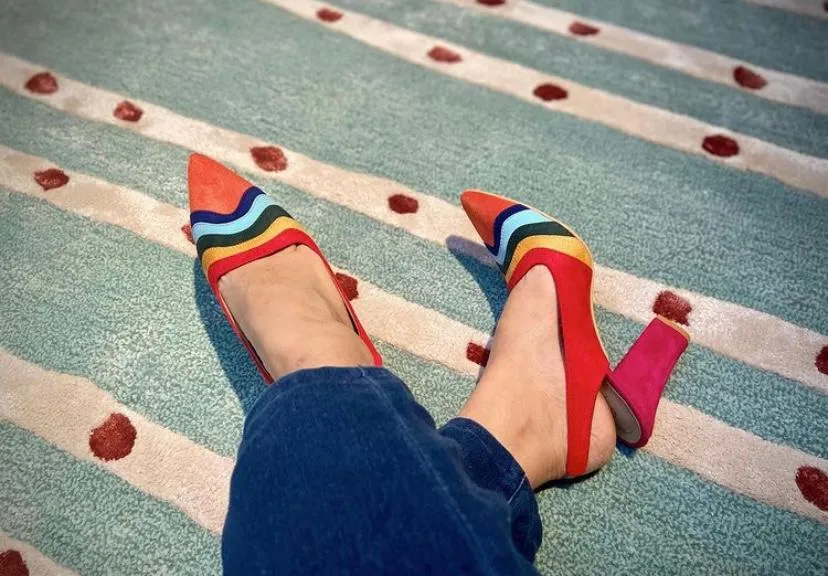 Multi Sling (Colorful,blocks heels )