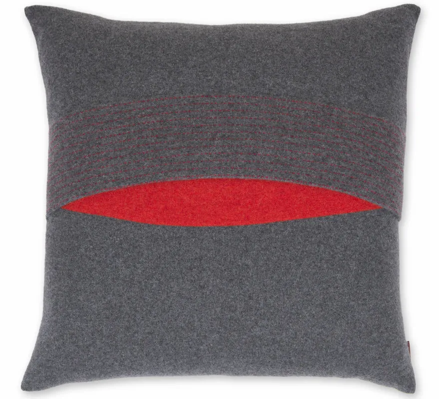 Ochre Rainbow After The Storm Textured Stripe Cushion Large