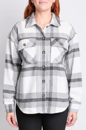 Oversized Plaid Flannel Shacket W/Sherpa Lining, Pack of 6 (Ship 10/31/24)