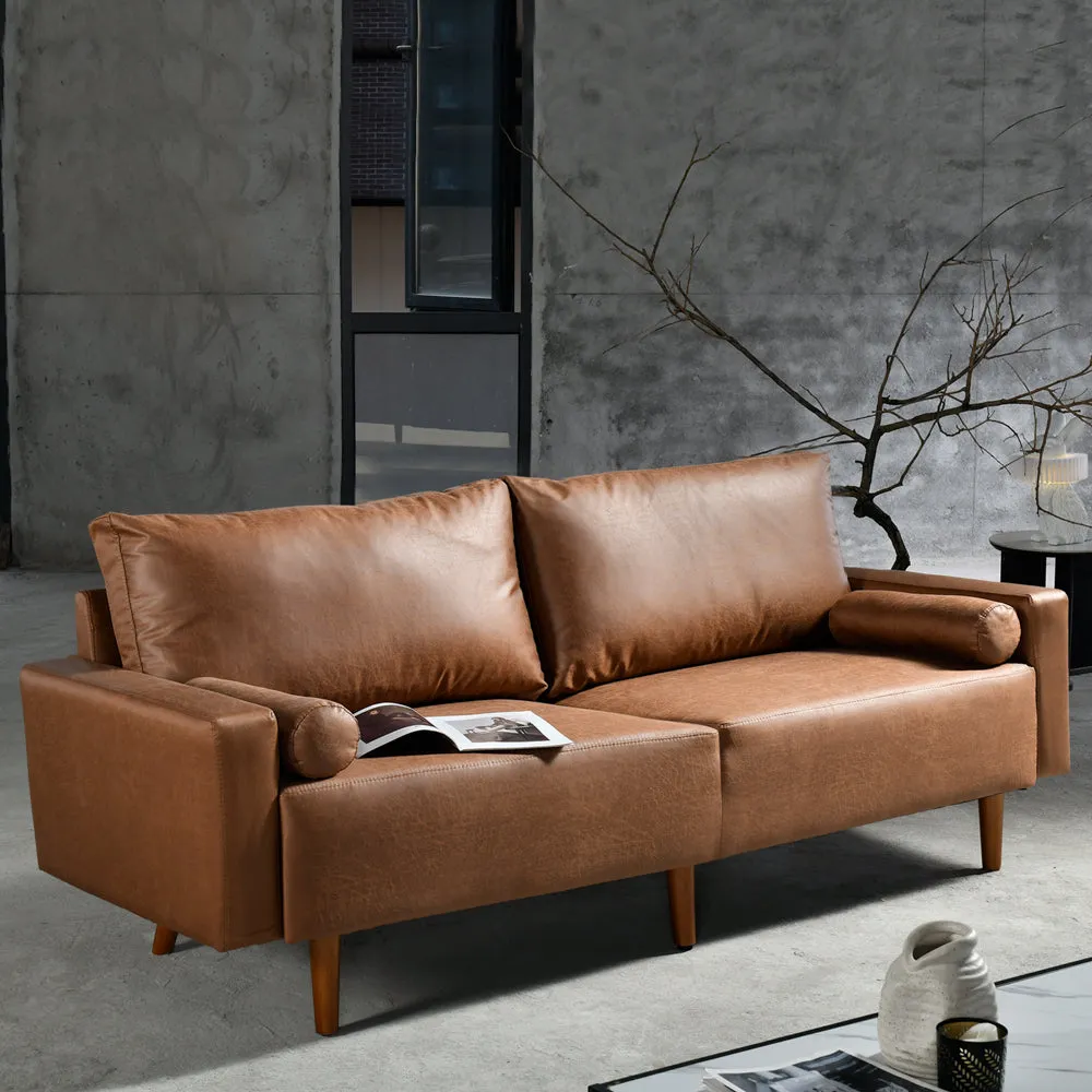 Ovios  78.74'' Luxe Loveseat Sofa with Suede or Corduroy, and 2 Comfy Pillows