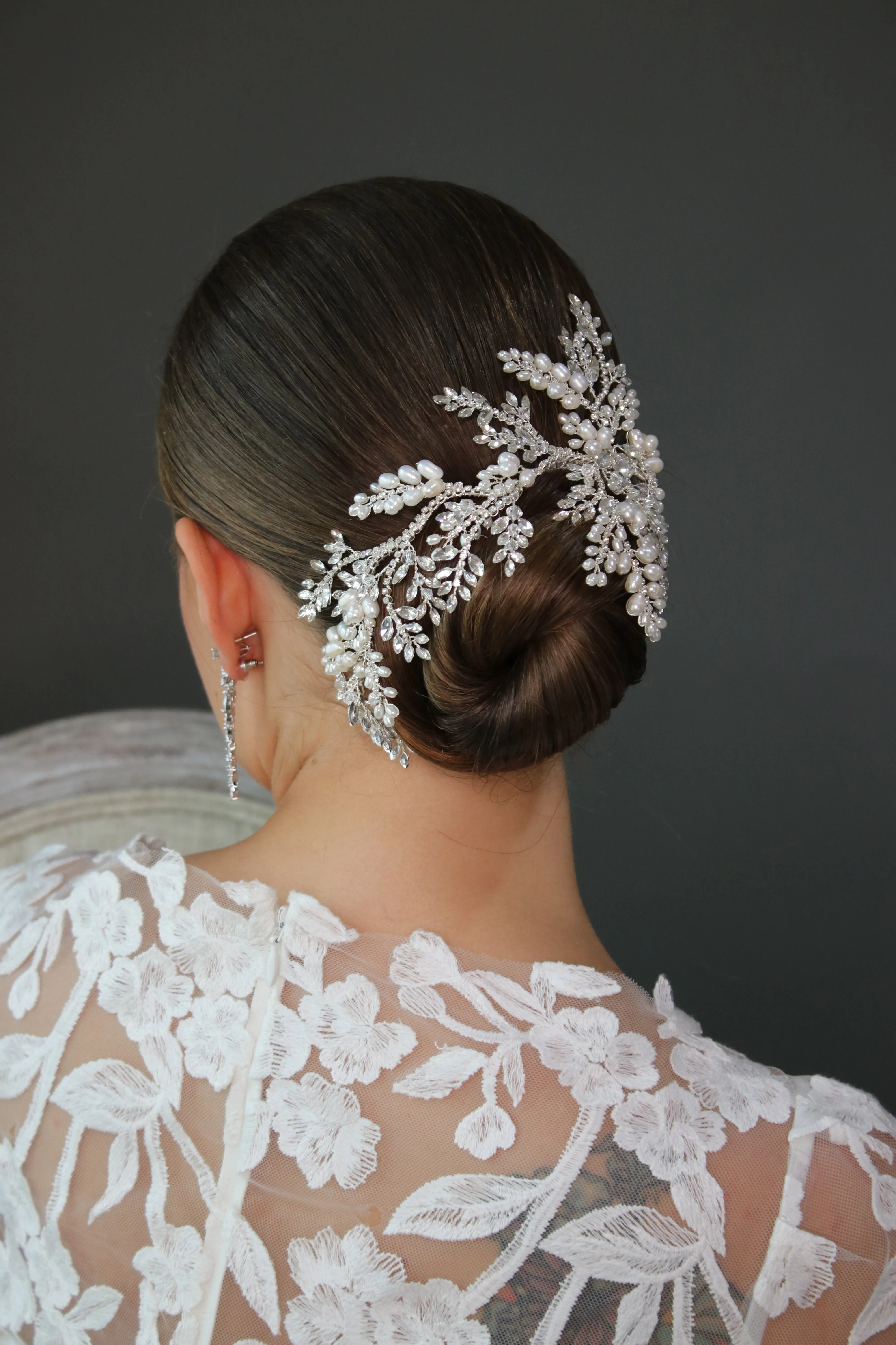 PAIGE Freshwater Pearl Crystal Bridal Headpiece