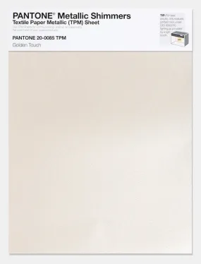 Pantone Metallic Shimmers Textile Paper Metallic Sheet 20-0085 Golden Touch