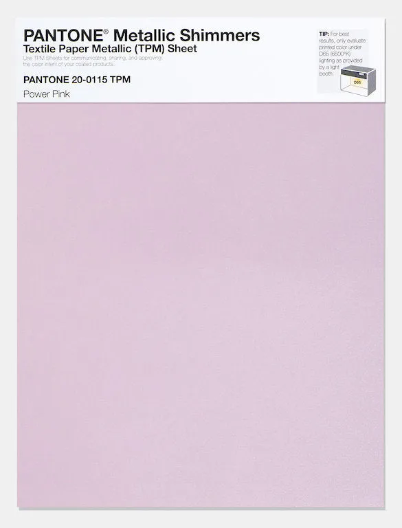 Pantone Metallic Shimmers Textile Paper Metallic Sheet 20-0115 Power Pink