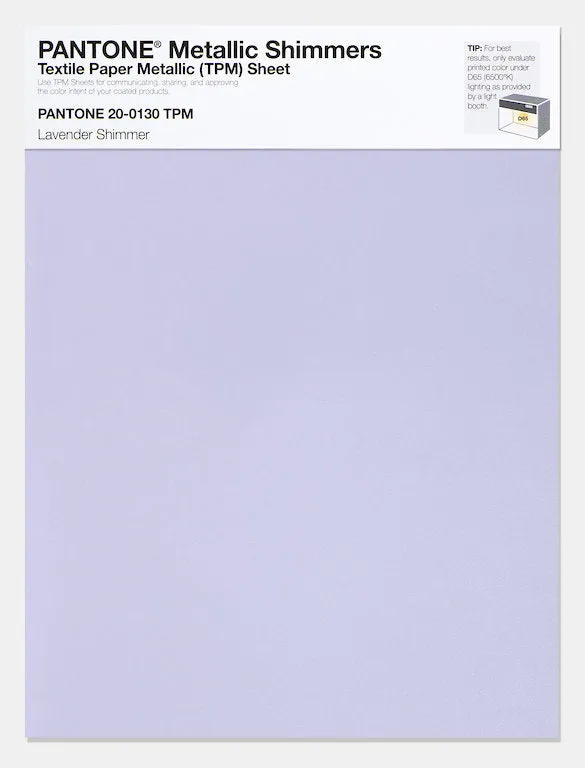 Pantone Metallic Shimmers Textile Paper Metallic Sheet 20-0130 Lavender Shimmer