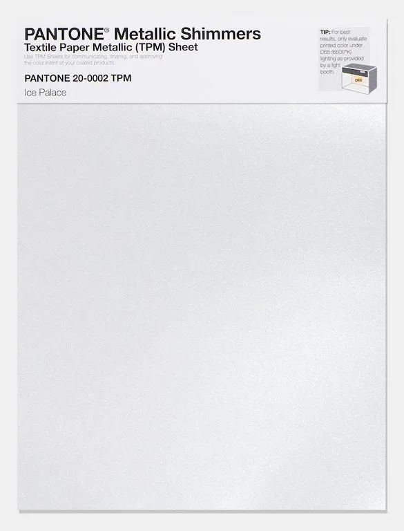 Pantone Metallic Shimmers Textile Paper Metallic (TPM) Sheet 20-0002 Ice Palace