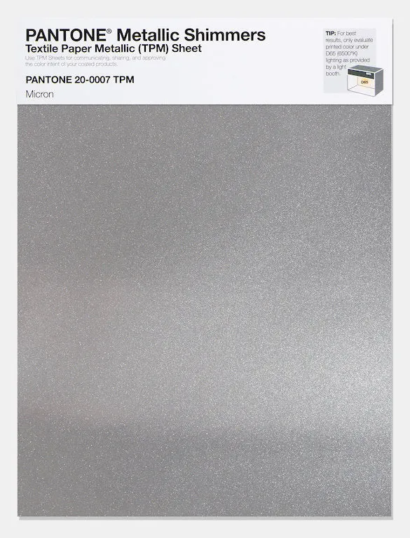 Pantone Metallic Shimmers Textile Paper Metallic (TPM) Sheet 20-0007 Micron