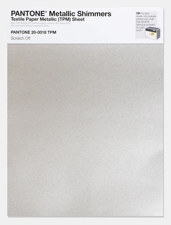 Pantone Metallic Shimmers Textile Paper Metallic (TPM) Sheet 20-0018 Scratch Off