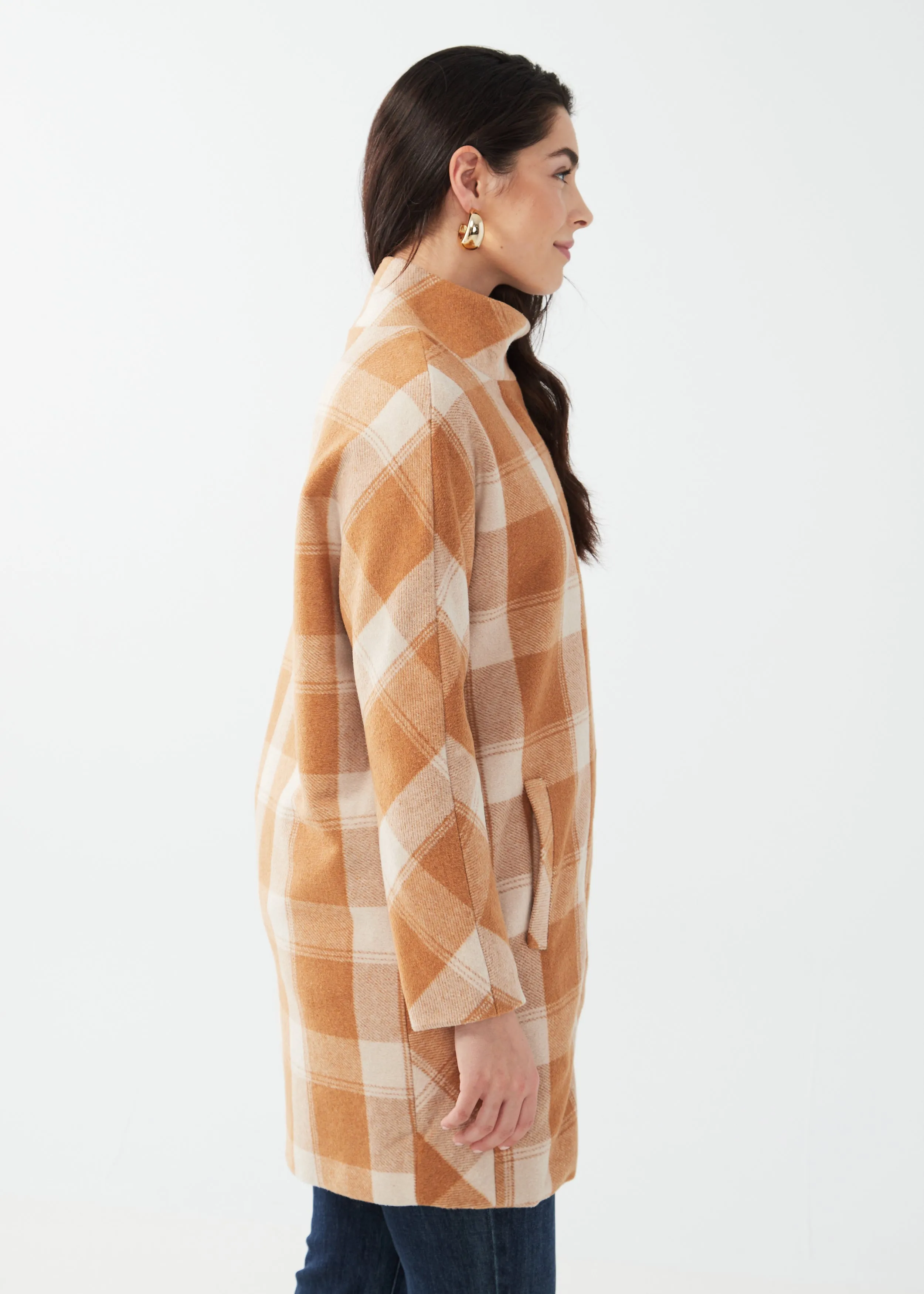 Plaid Coccoon Coat