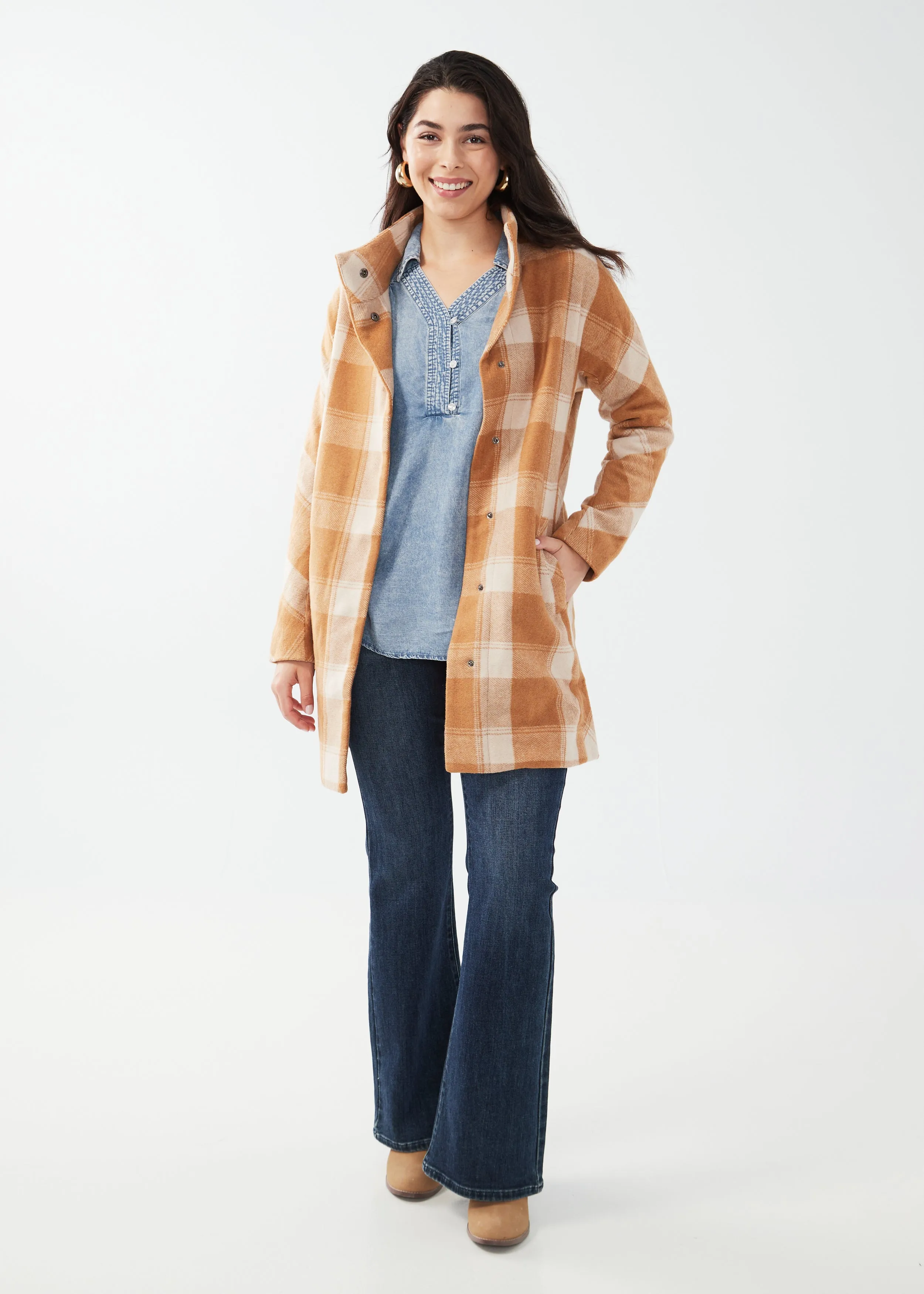 Plaid Coccoon Coat