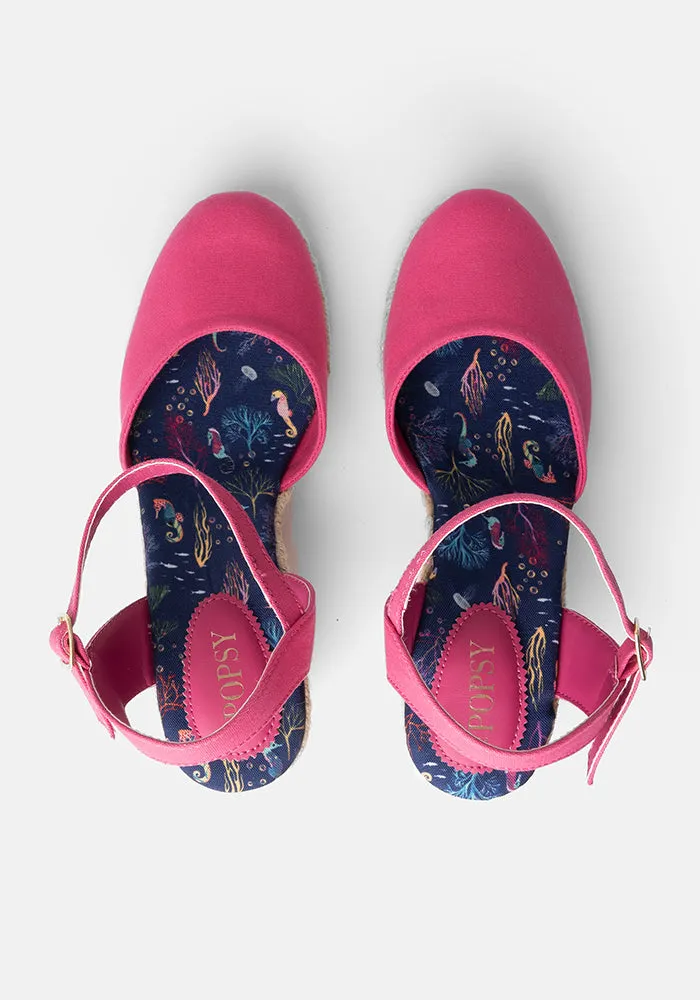 Popsy Pink Espadrille Wedges