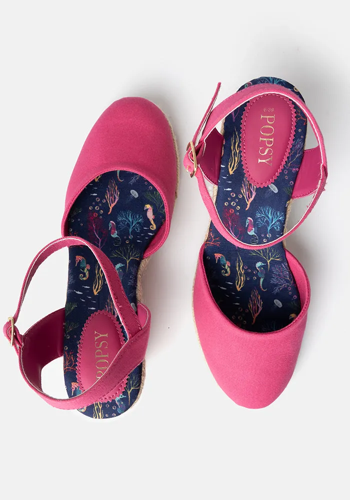 Popsy Pink Espadrille Wedges