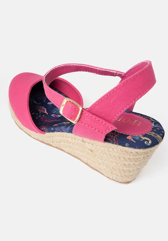 Popsy Pink Espadrille Wedges