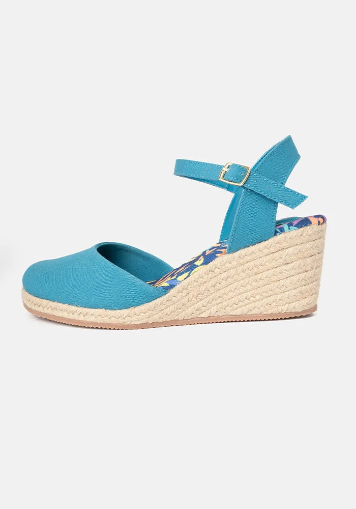 Popsy Teal Espadrille Wedges