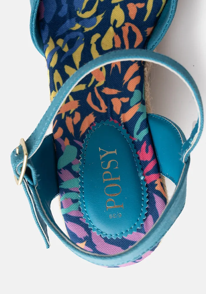 Popsy Teal Espadrille Wedges