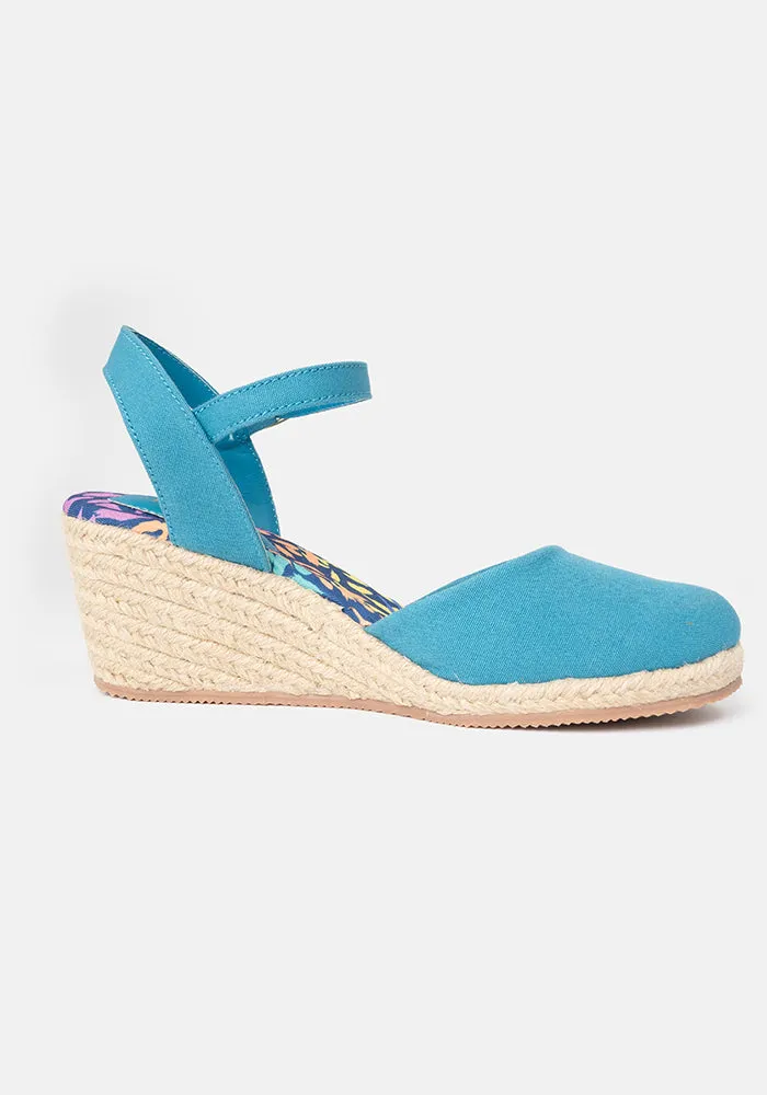 Popsy Teal Espadrille Wedges