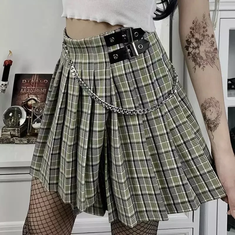 "GREEN PLAID" SKIRT