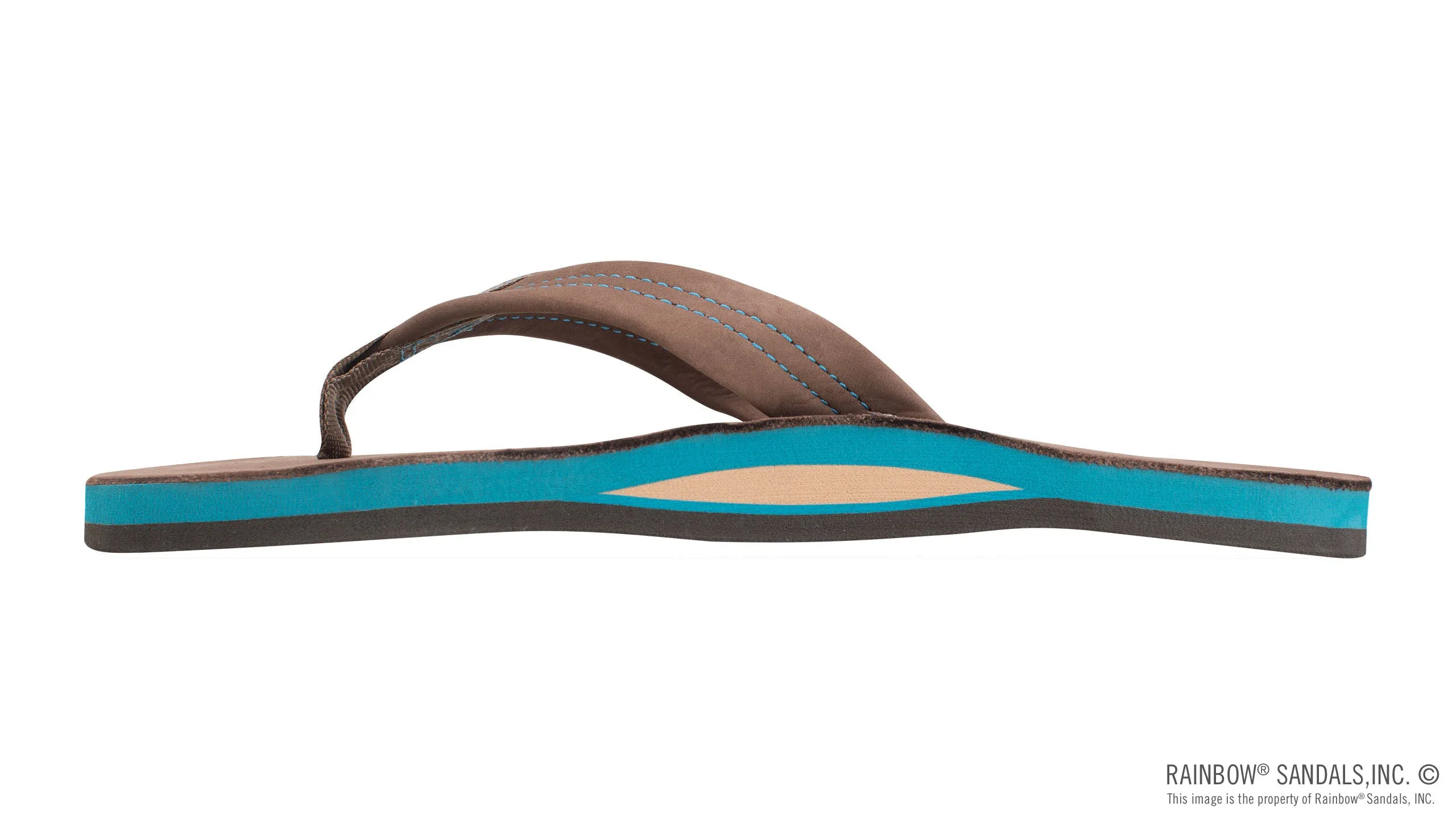 Rainbow Sandals Men's Premier Blues - Single Layer - 1" Strap - Expresso