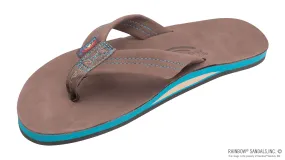 Rainbow Sandals Men's Premier Blues - Single Layer - 1" Strap - Expresso