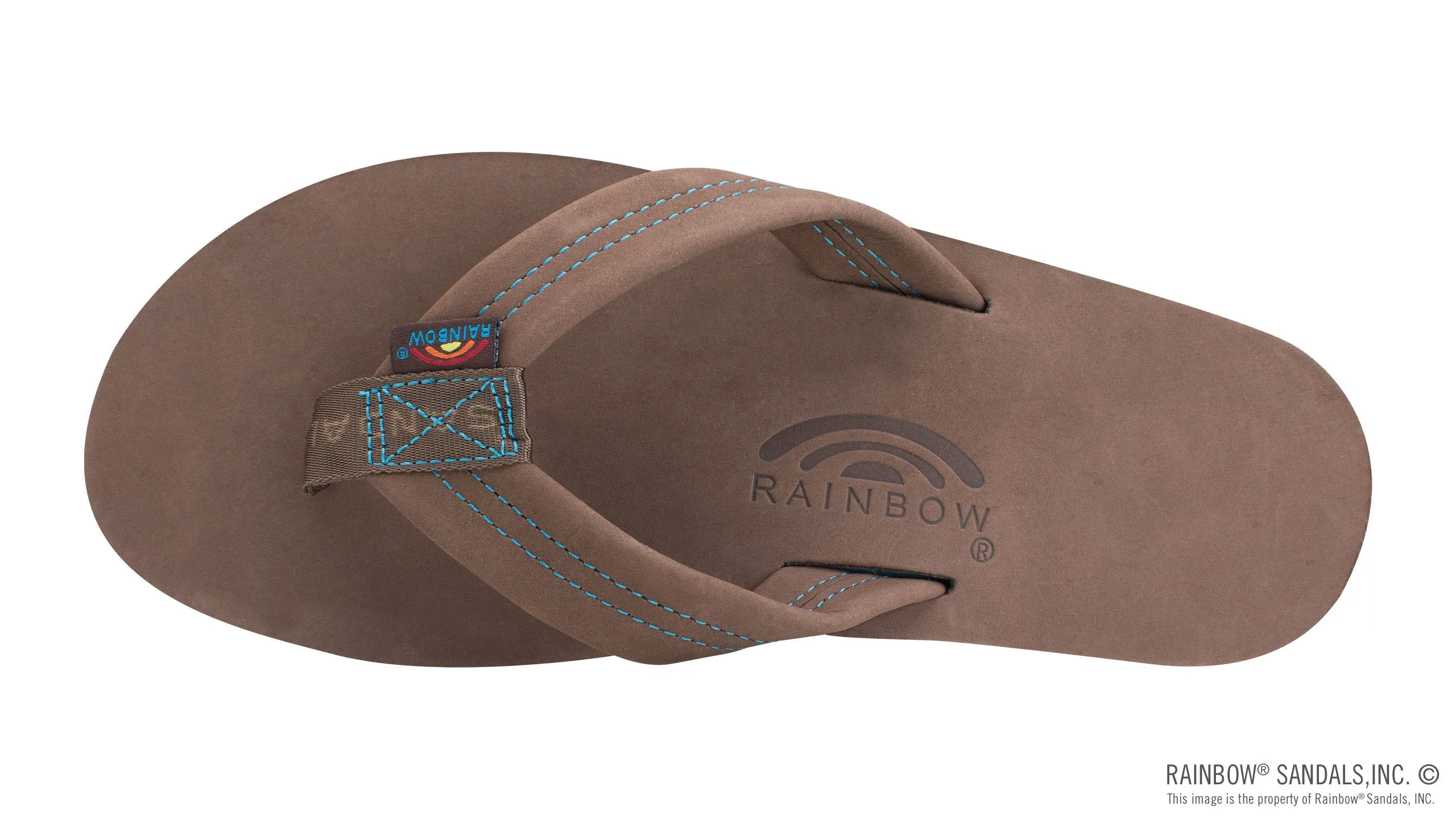 Rainbow Sandals Men's Premier Blues - Single Layer - 1" Strap - Expresso